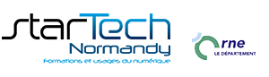 Logo starTech Normandy avec le conseil dépatemental Orne 61 - format horizontal
