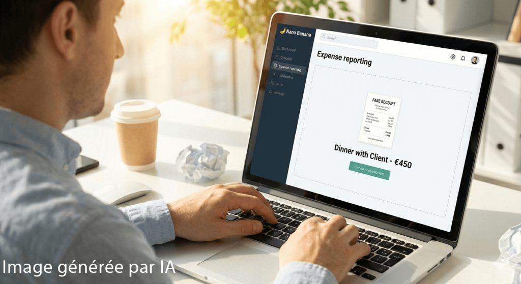 Illustration d'une fausse note de frais.