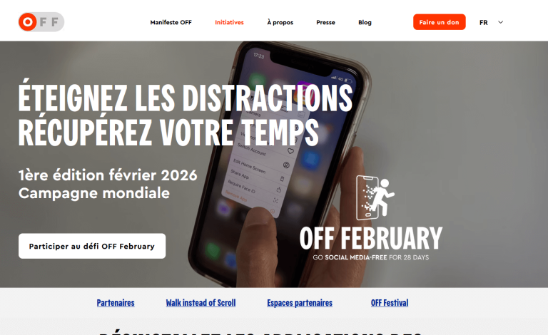 Off February - capture d'écran du site