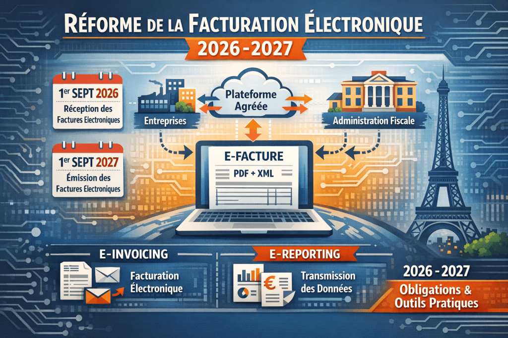 Baromètre France Num 2026 : Une adoption forte du numérique et de l’IA par les TPE-PME 2 Réforme de la facture électronique 2026 - illustration