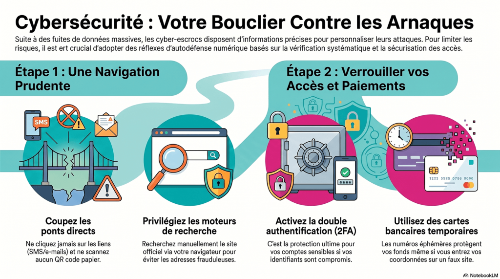 Cyberprotection : Limiter l'impact des fuites de données. - illustration par NoteBookLM